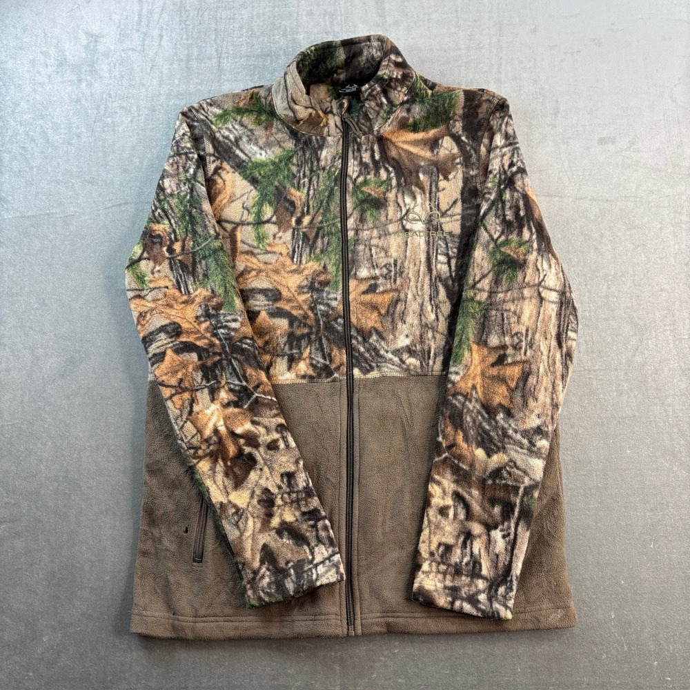 Cabela's Realtree Half Camo, Half Fleece Full Zip Jacket Mens L
